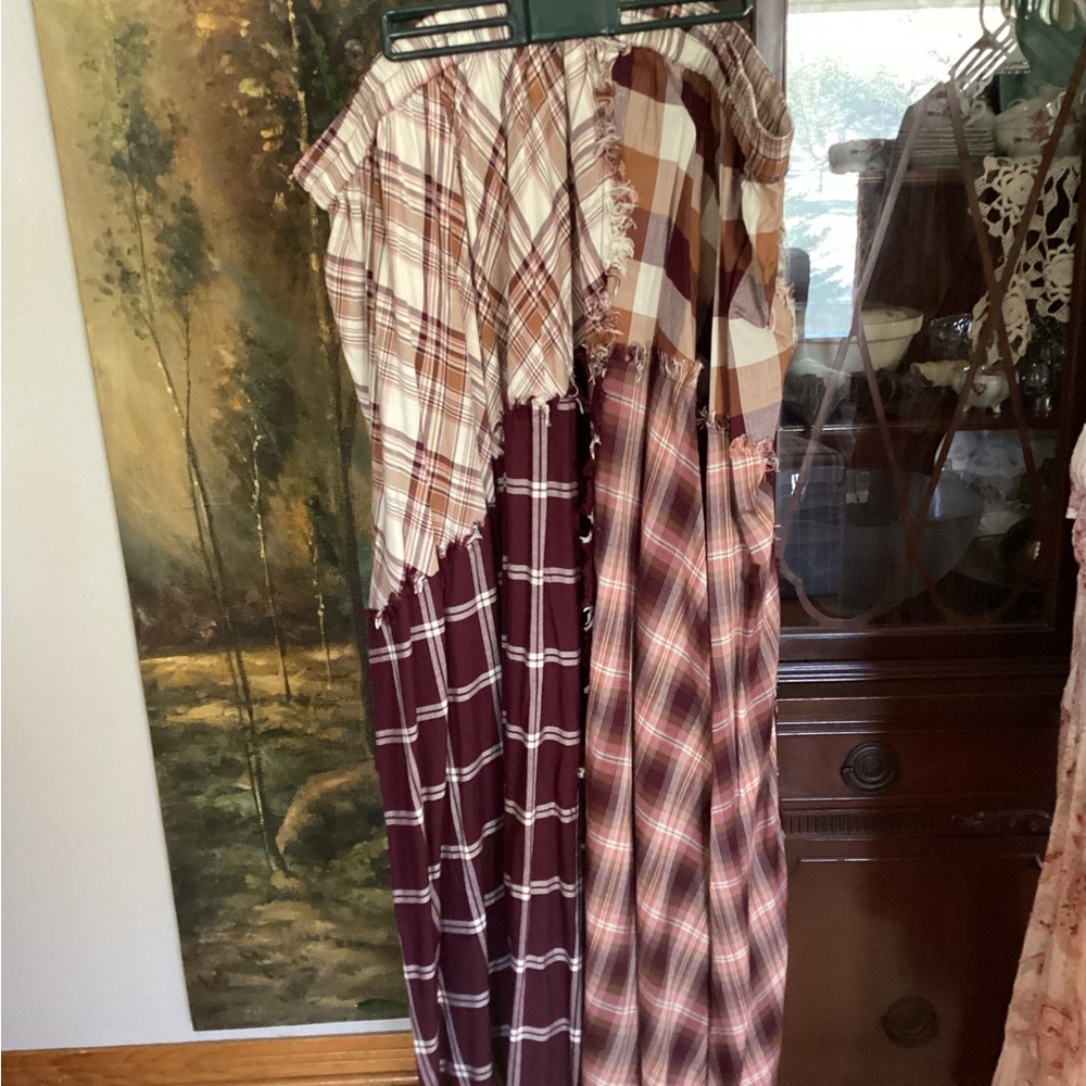 Cato plaid patchwork skirt